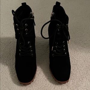 White House Black Market Black Lace-Up Boots